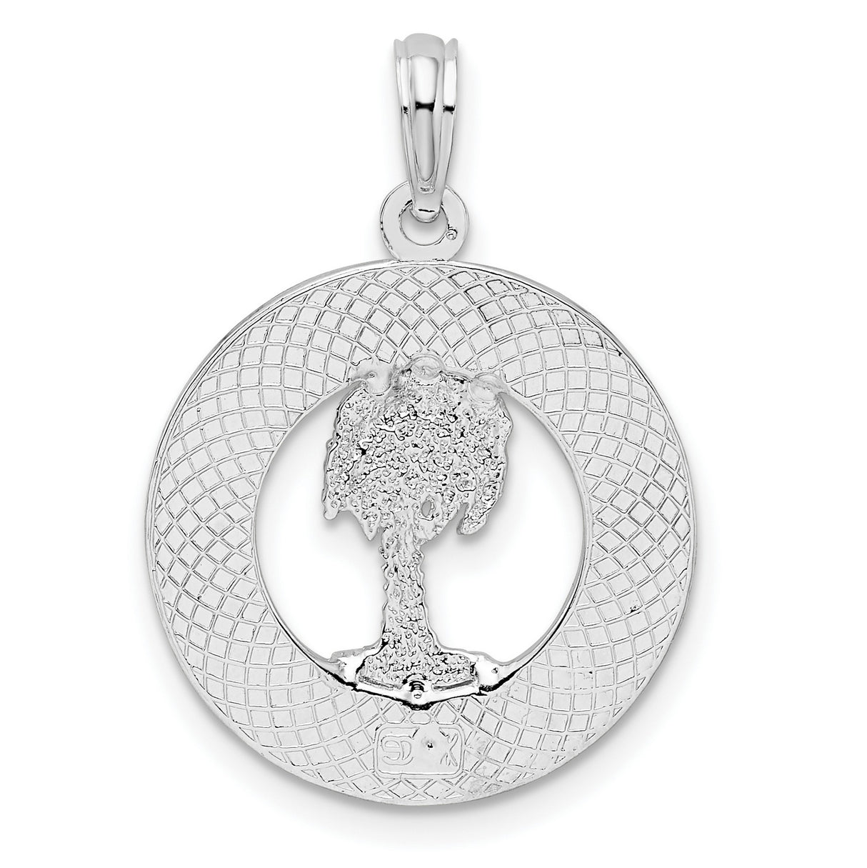 Sterling Silver Palm Tree Pendant with Siesta Key Florida Engraving, Coastal Beach Charm
