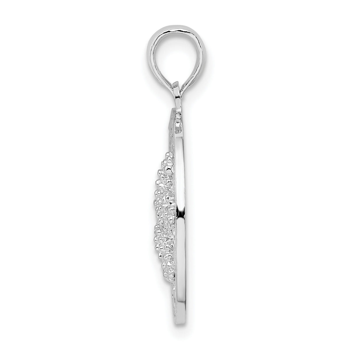 Sterling Silver Pendant with Siesta Key Florida Text and Textured Starfish Design