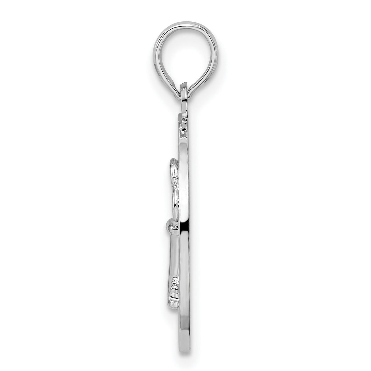 Sterling Silver Siesta Key Pendant with Cut-Out Key Design and Circular Detail