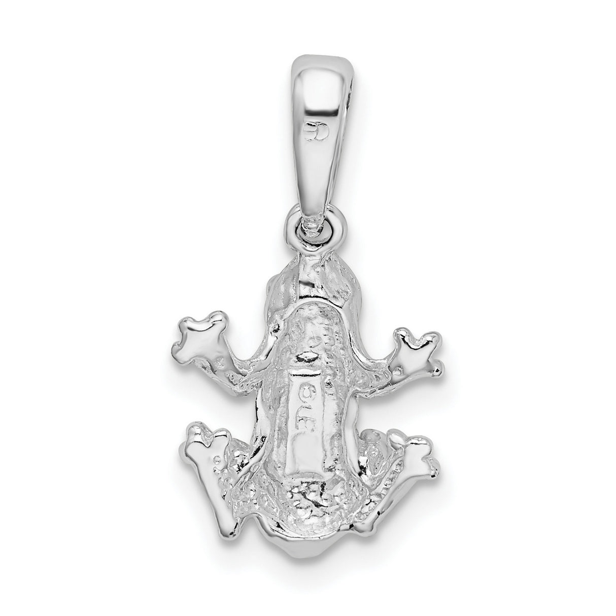 Sterling Silver Frog Pendant with Textured Detailing, Nature Totem Jewelry for Renewal and Luck