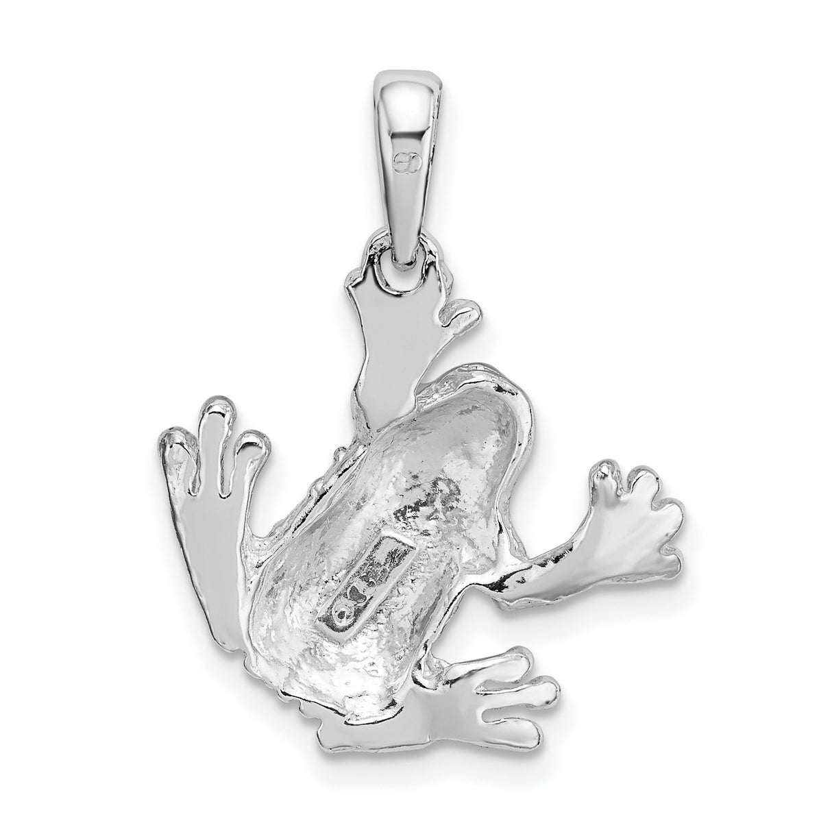 Sterling Silver Frog Pendant with Textured Design, Nature-Inspired Animal Totem Charm