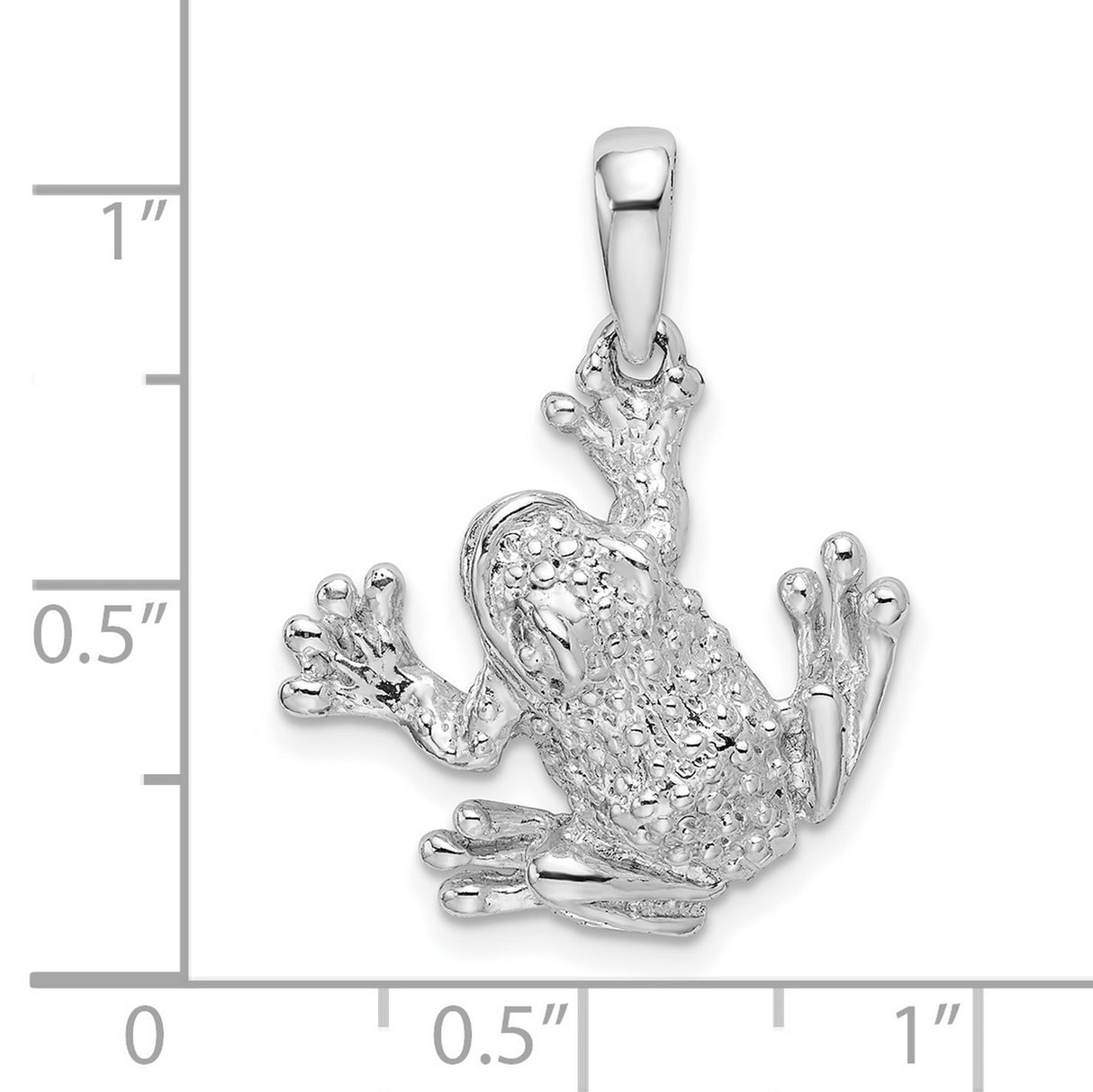 Sterling Silver Frog Pendant with Textured Design, Nature-Inspired Animal Totem Charm