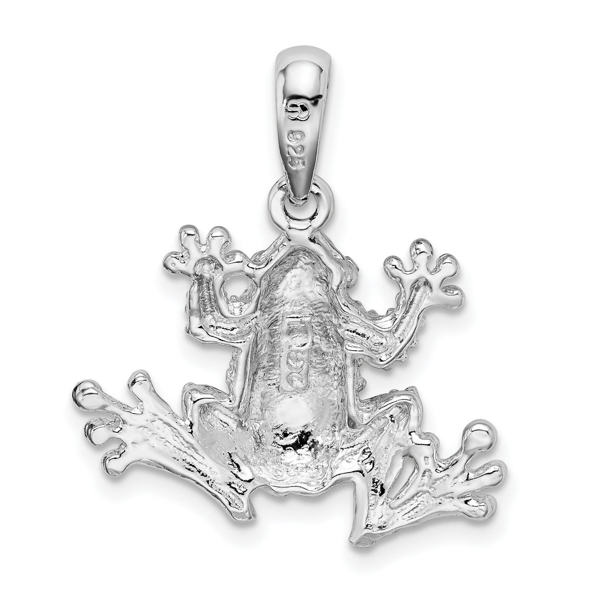 Sterling Silver Frog Pendant with Textured Detail, Animal Totem Jewelry for Women or Unisex Wear