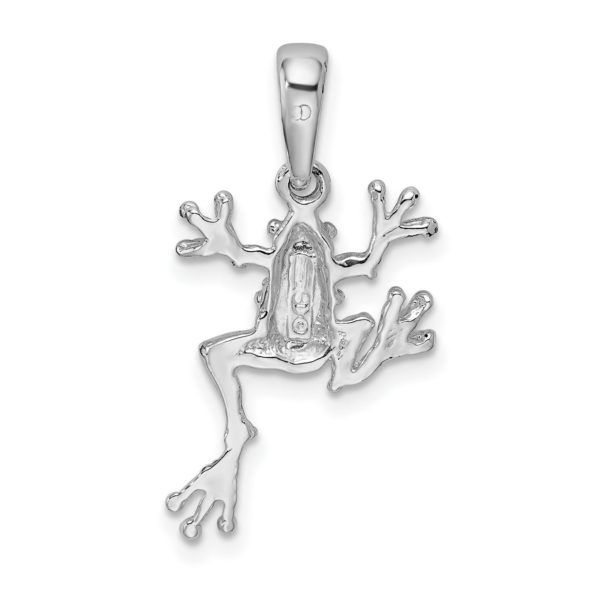 Polished Jumping Frog Charm Pendant in Real 925 Sterling Silver