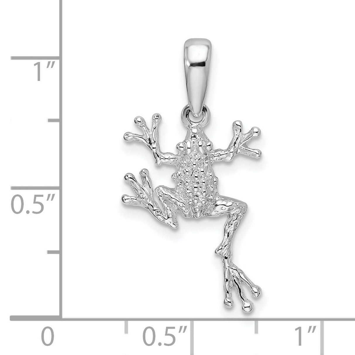 Polished Jumping Frog Charm Pendant in Real 925 Sterling Silver