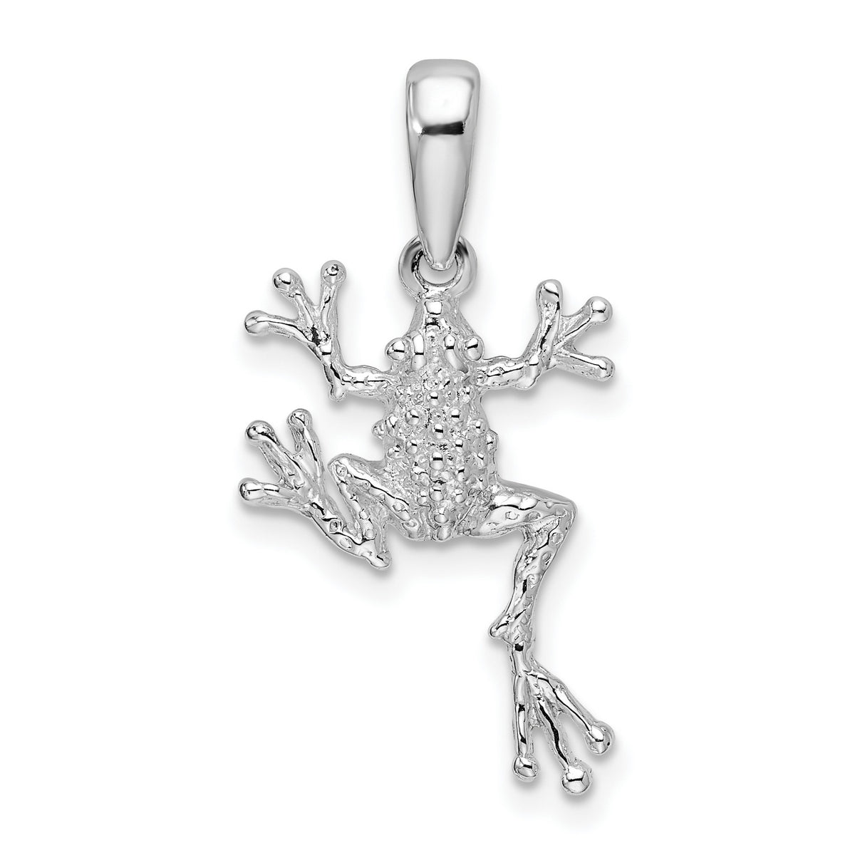 Polished Jumping Frog Charm Pendant in Real 925 Sterling Silver
