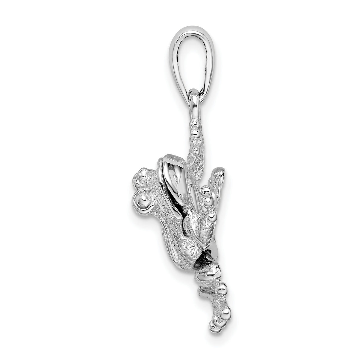 Sterling Silver Frog Pendant with Lifelike Design, Symbolizing Renewal and Good Luck