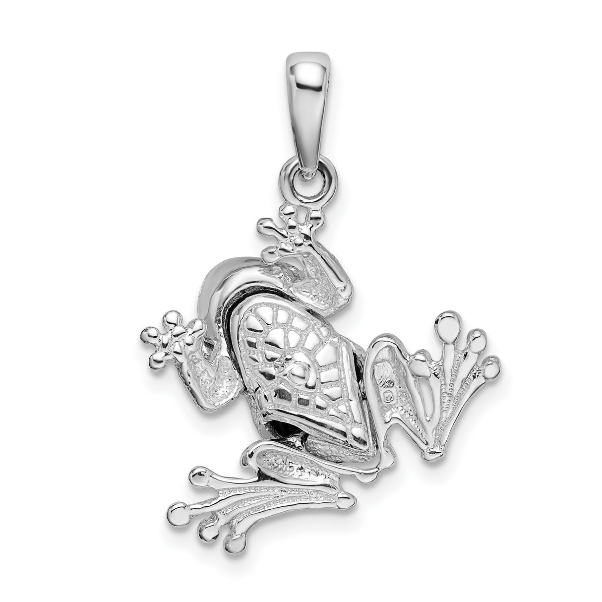 Sterling Silver Frog Pendant with Lifelike Design, Symbolizing Renewal and Good Luck