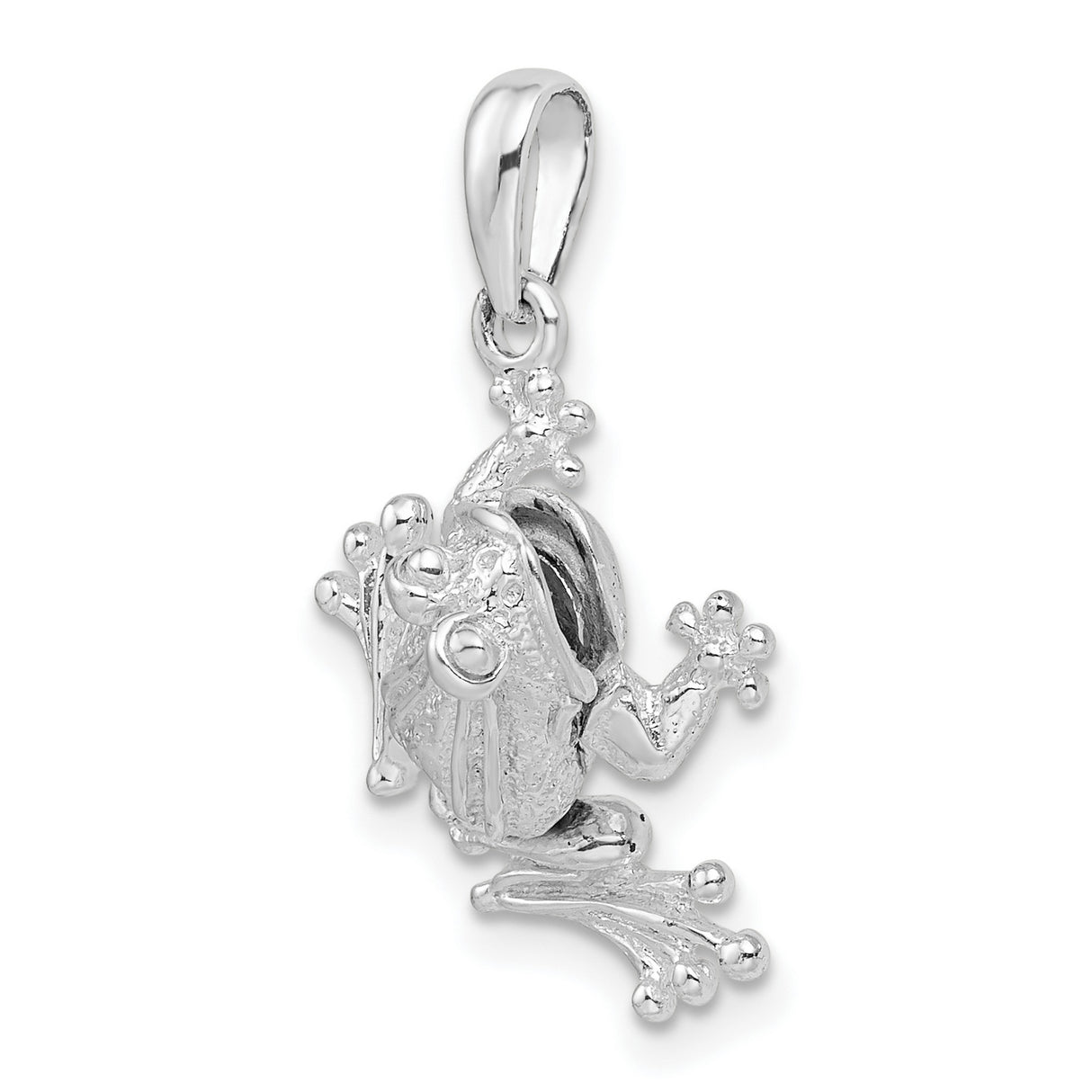 Sterling Silver Frog Pendant with Lifelike Design, Symbolizing Renewal and Good Luck