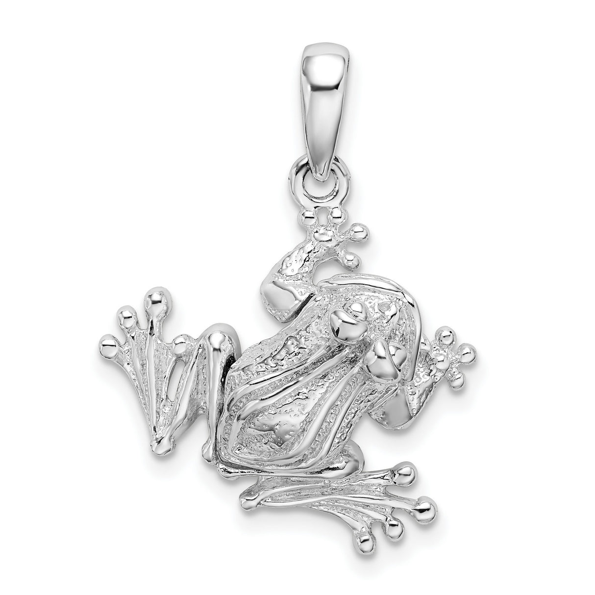 Sterling Silver Frog Pendant with Lifelike Design, Symbolizing Renewal and Good Luck