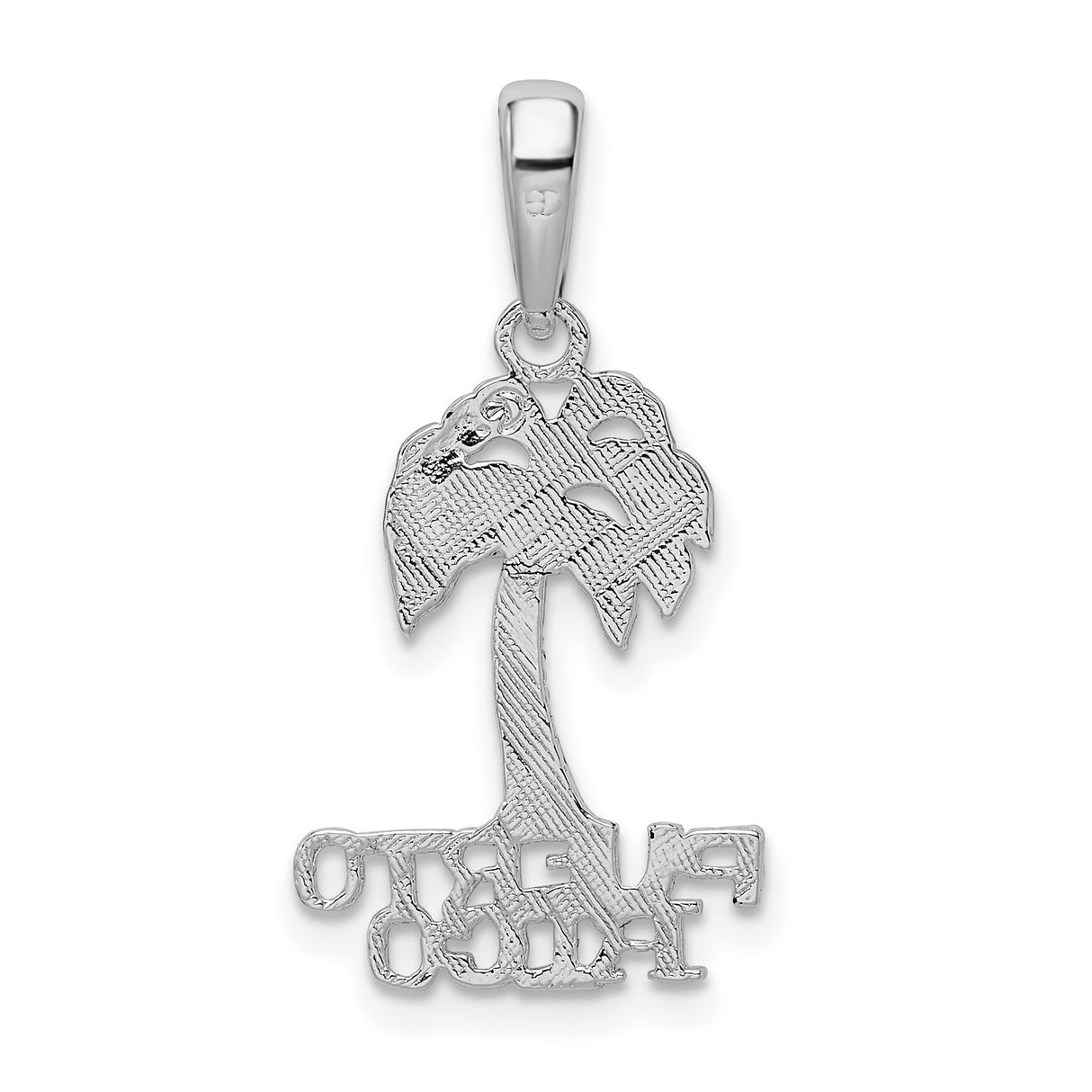 Sterling Silver Puerto Rico Pendant with Palm Tree Design, Caribbean Travel Charm