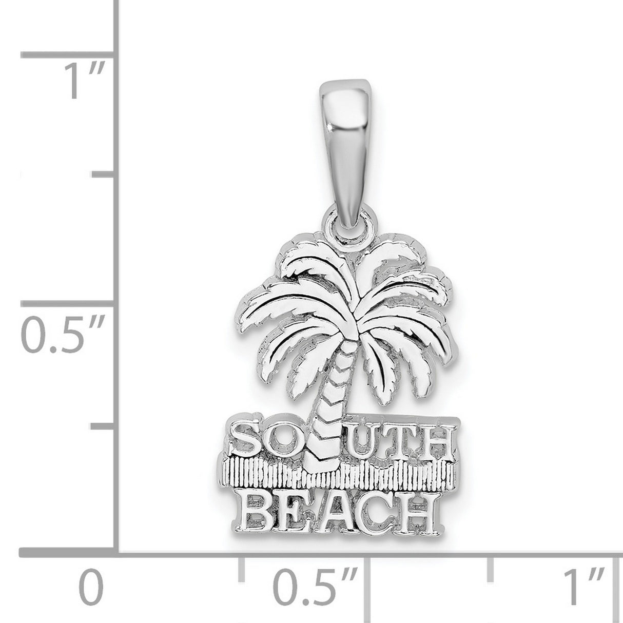 Sterling Silver Palm Tree Pendant, Tropical Beach Vacation Jewelry for Women or Unisex Wear