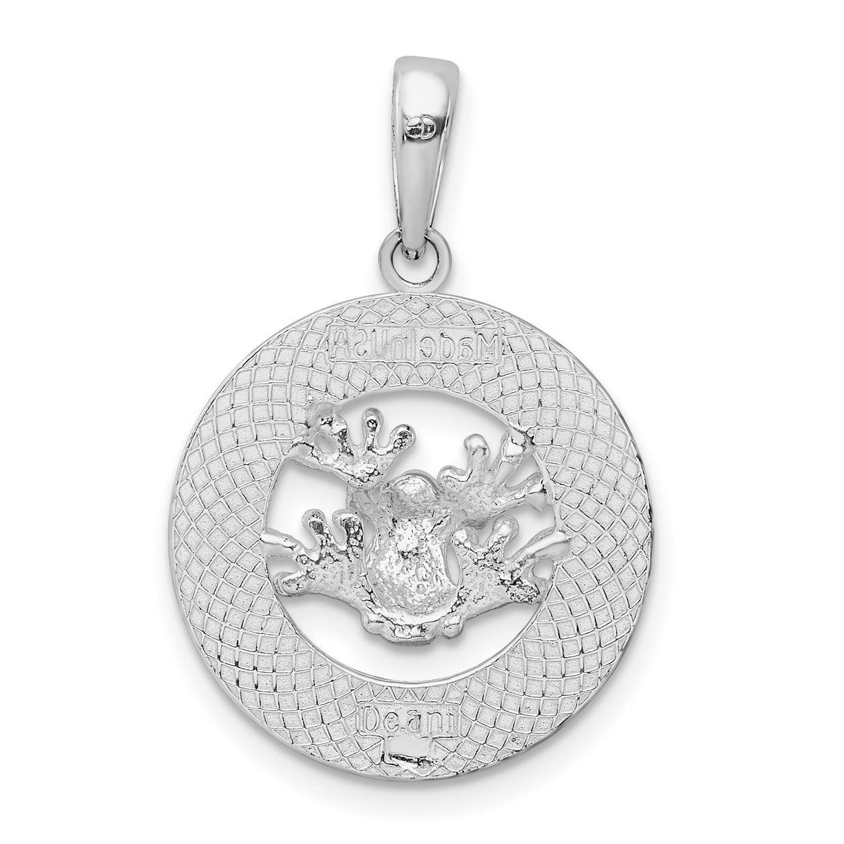 Sterling Silver Pendant with Coral Reef Design, Antigua W.I. Charm, Caribbean Ocean Theme