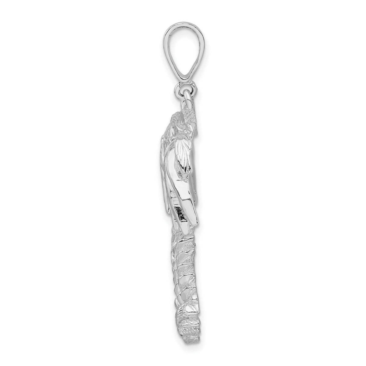 Sterling Silver Palm Tree Pendant with Two Detailed Palms, Tropical Island Charm