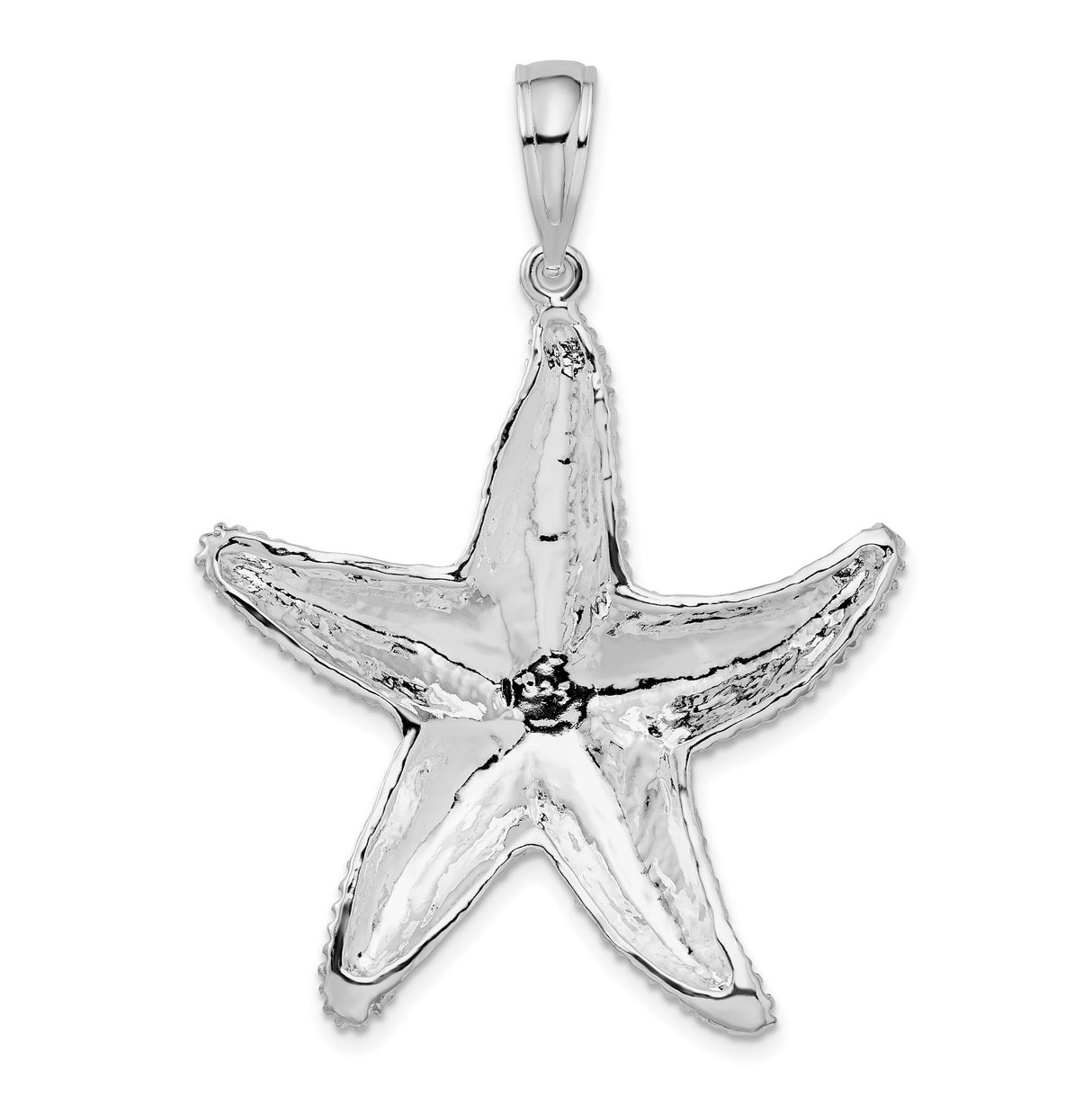 Sterling Silver Starfish Pendant, Textured Nautical Design, Coastal Sea Life Theme for Women