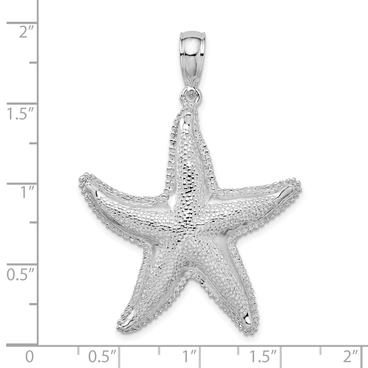 Sterling Silver Starfish Pendant, Textured Nautical Design, Coastal Sea Life Theme for Women