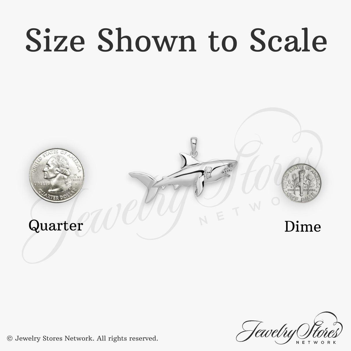Sterling Silver Shark Pendant, Detailed Great White Design, Nautical Marine Style Charm