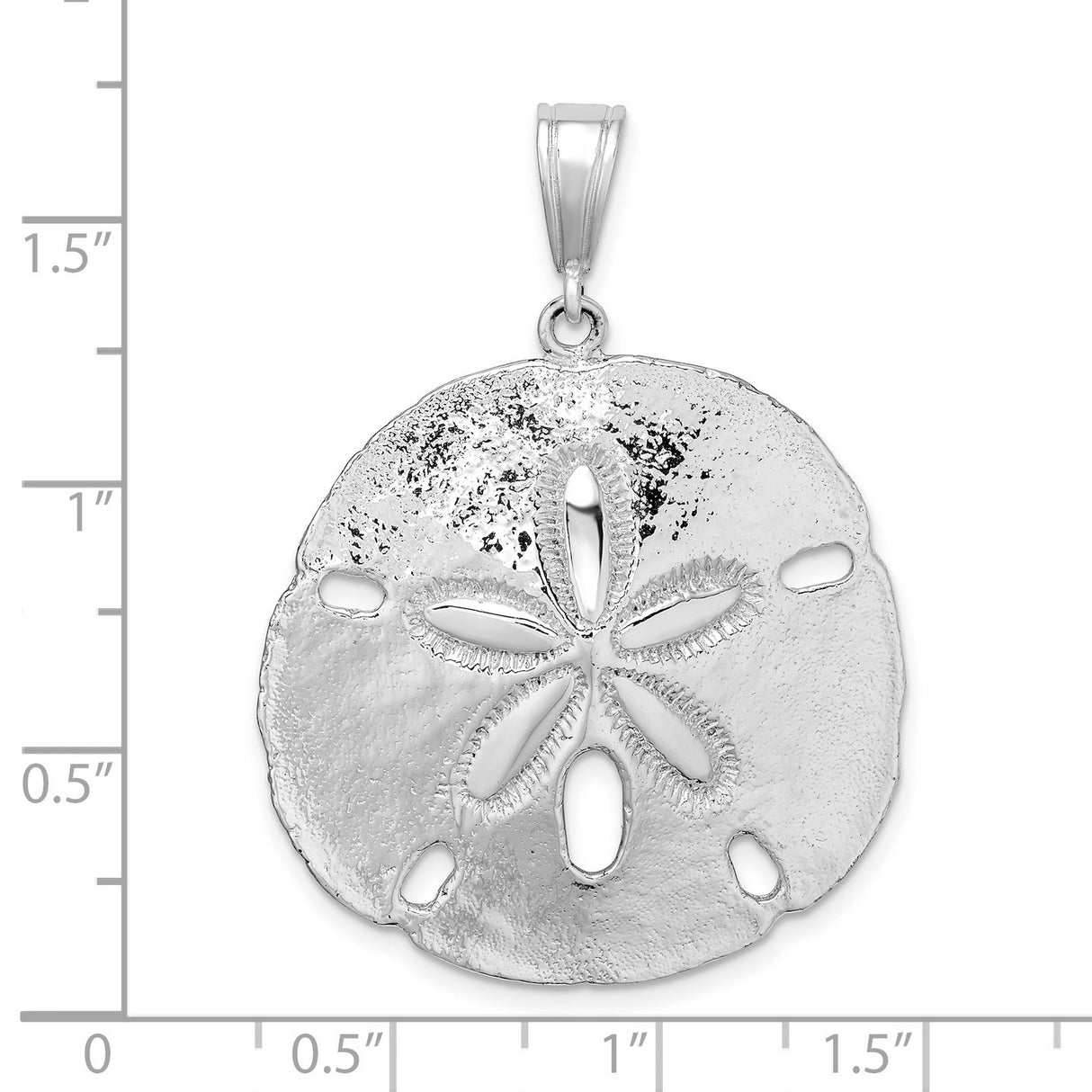 Sterling Silver Sand Dollar Pendant with Detailed Sea Life Design, Nautical Coastal Style