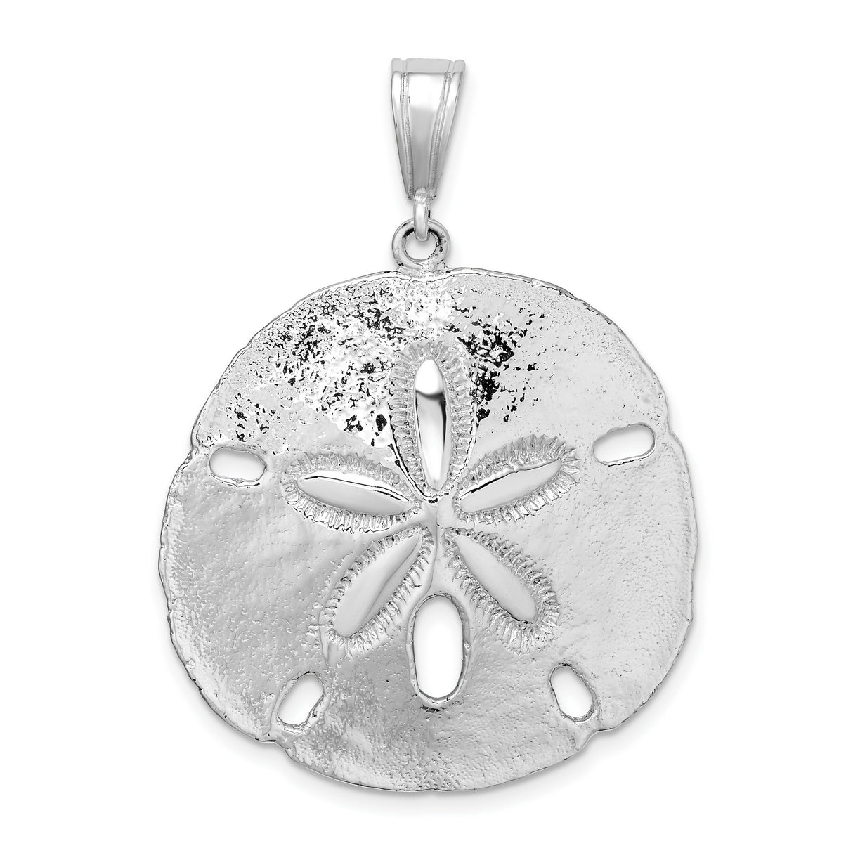Sterling Silver Sand Dollar Pendant with Detailed Sea Life Design, Nautical Coastal Style