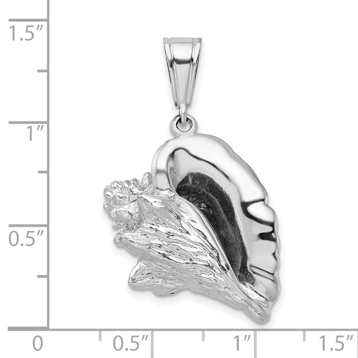 Sterling Silver Conch Shell Pendant, Realistic Ocean-Inspired Seashell, Nautical Beach Charm