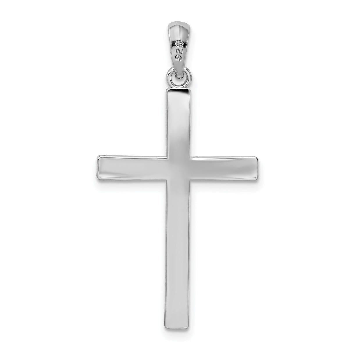 Sterling Silver Latin Cross Pendant, Polished Mirror Finish, Unisex Religious Jewelry