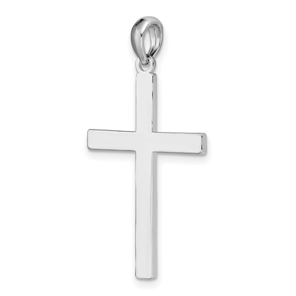 Sterling Silver Latin Cross Pendant, Polished Mirror Finish, Unisex Religious Jewelry