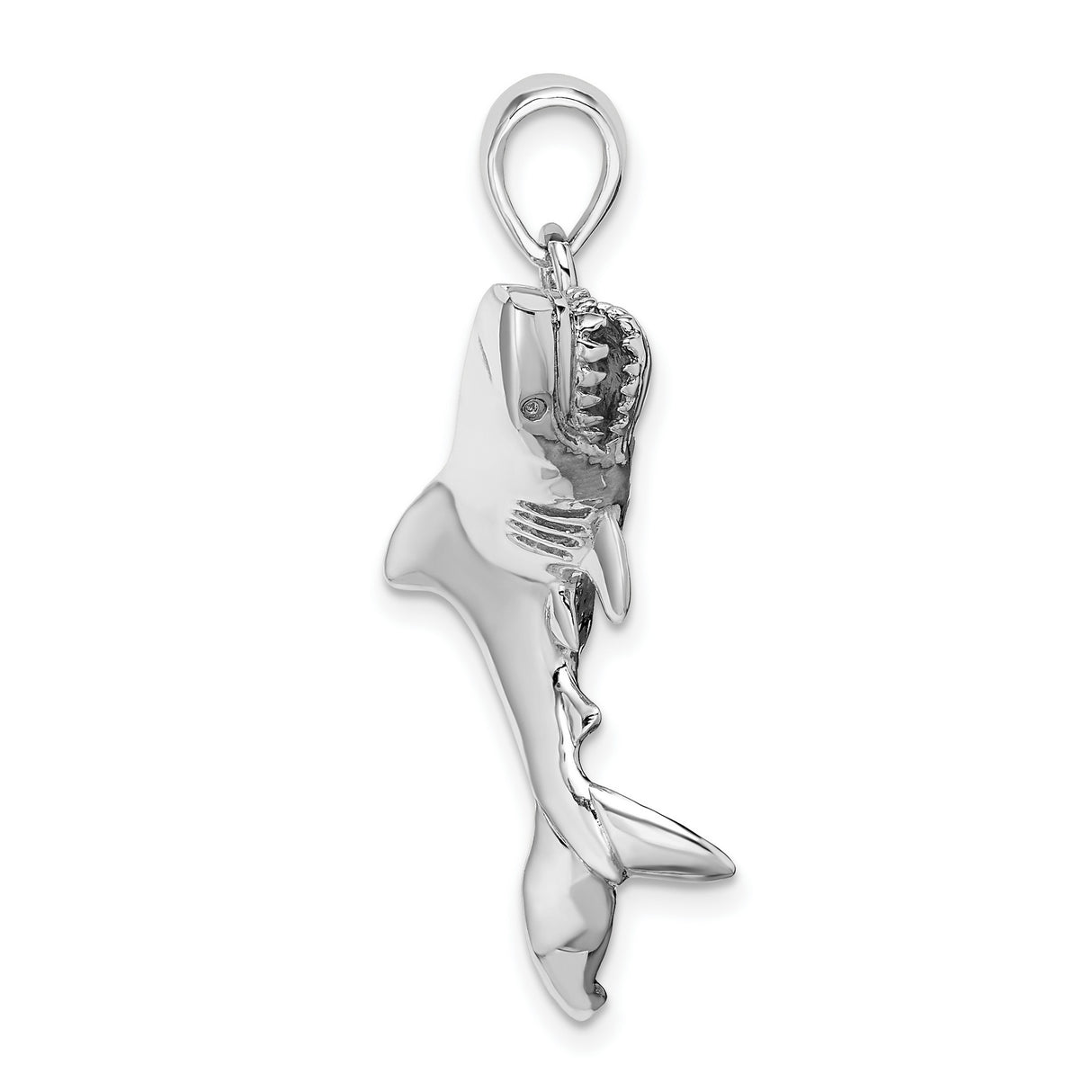 Sterling Silver Hammerhead Shark Pendant, 3D Ocean-Inspired Nautical Charm for Men and Women