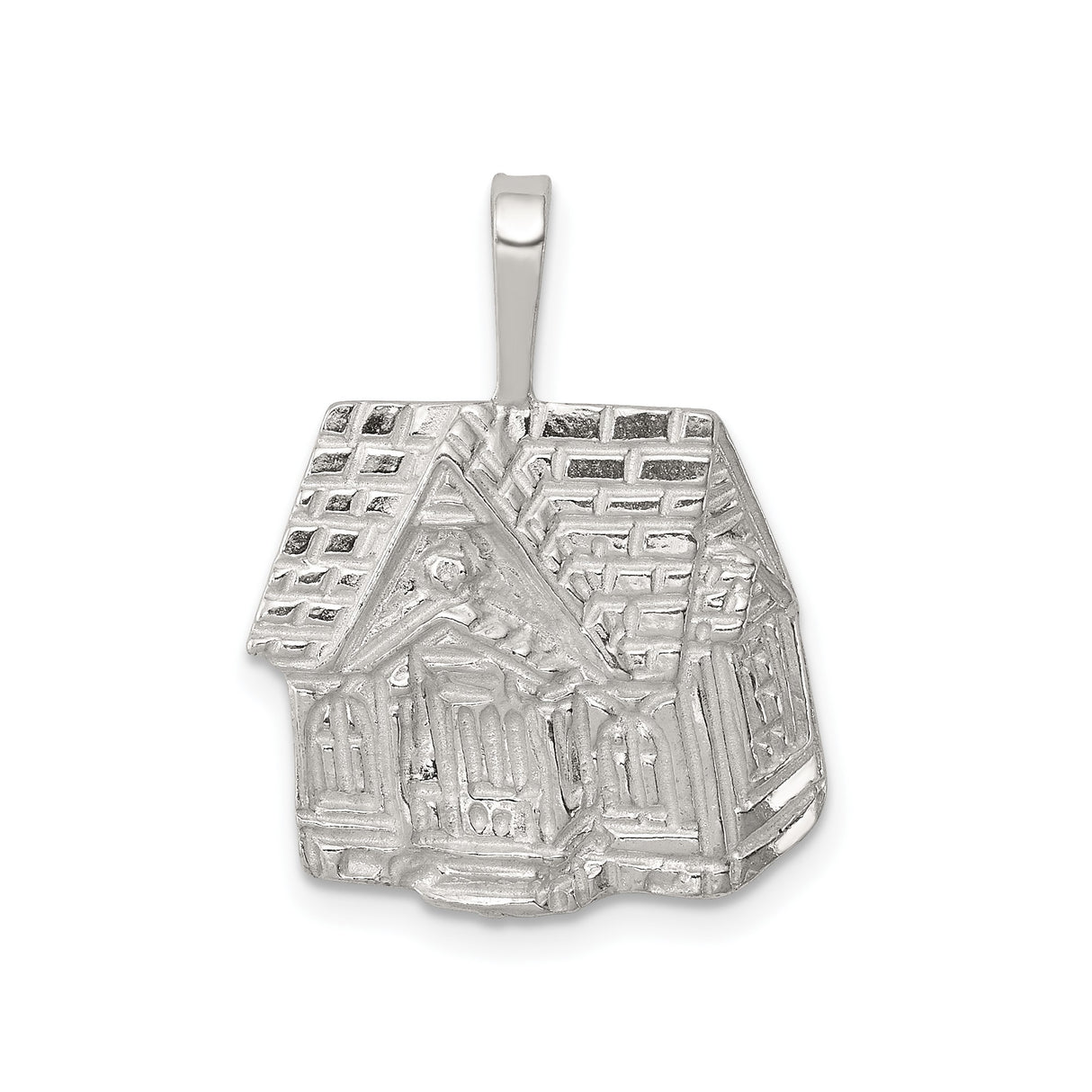 Sterling Silver Church Pendant with Arched Window and Steeple Design, Christian Faith Jewelry