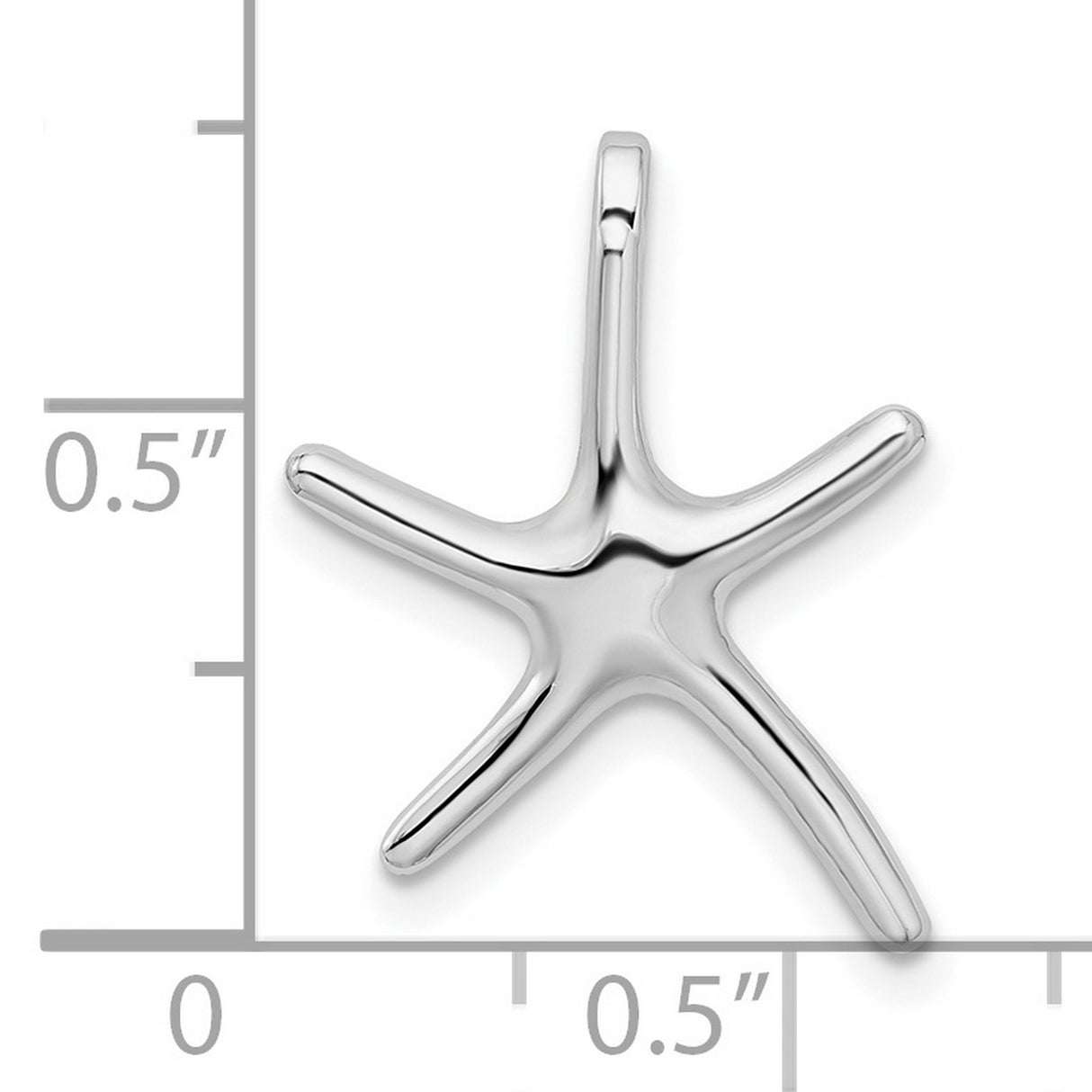 Sterling Silver Starfish Pendant, Polished Nautical Charm with Sliding Design for Women or Unisex Wear