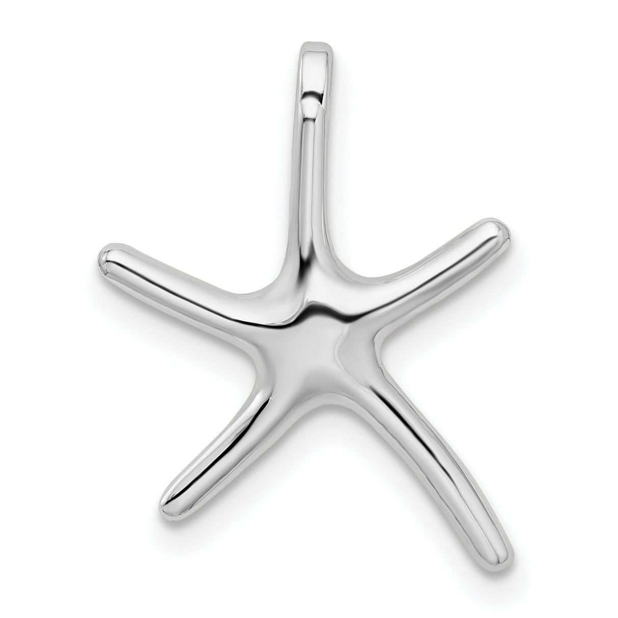Sterling Silver Starfish Pendant, Polished Nautical Charm with Sliding Design for Women or Unisex Wear