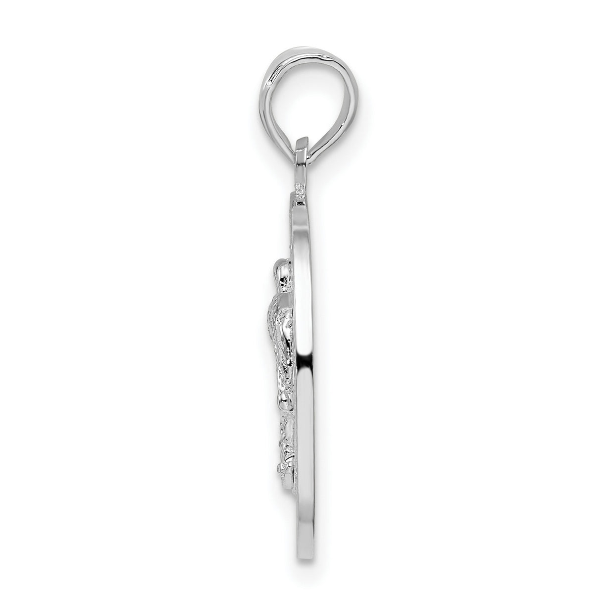 Sterling Silver Flamingo Pendant with Turks and Caicos Engraving, Tropical Island Souvenir Jewelry