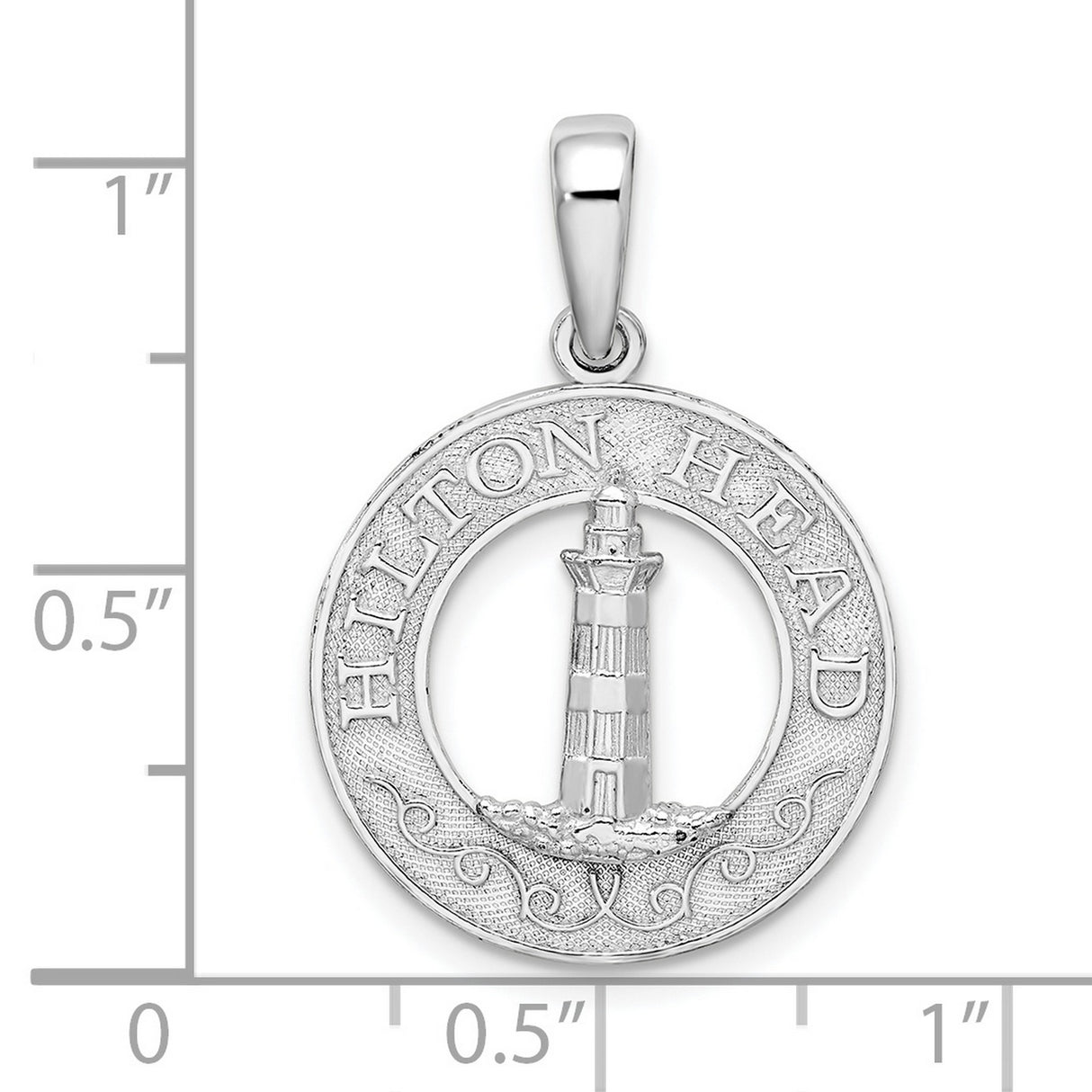 Sterling Silver Hilton Head Lighthouse Pendant, Nautical Island Travel Souvenir Jewelry for Women