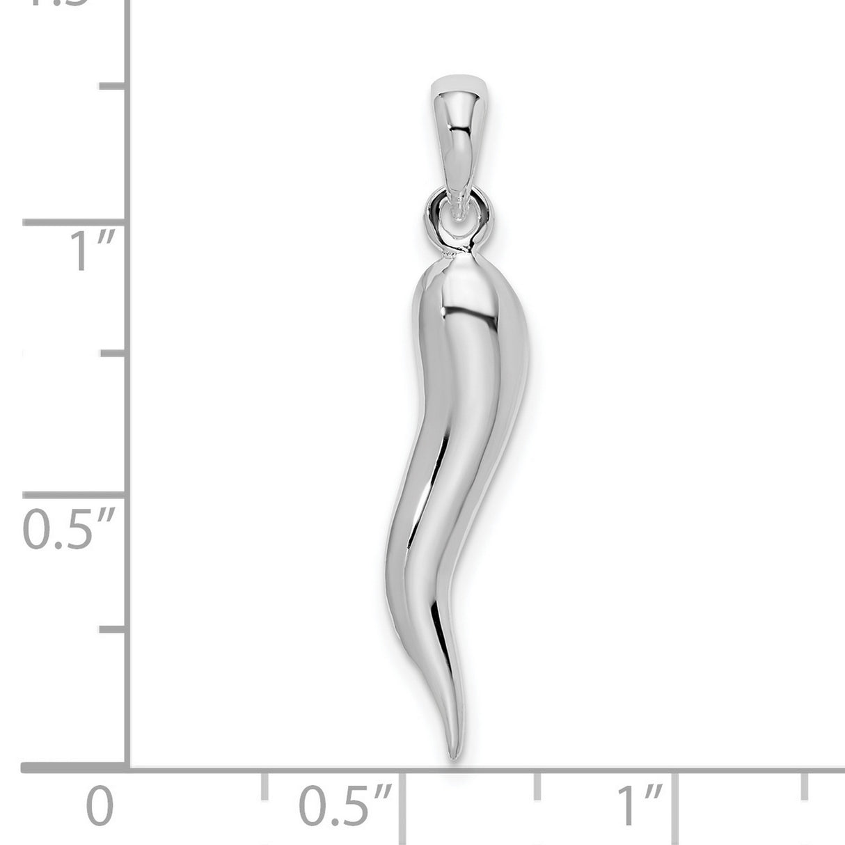 Sterling Silver Italian Horn Pendant, Cornicello Protection Amulet for Men or Women
