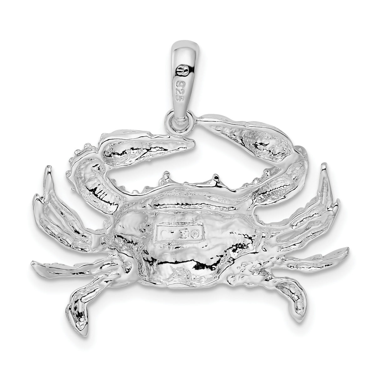 Sterling Silver Crab Pendant, Detailed Zodiac Cancer Charm, Nautical Jewelry for Men and Women