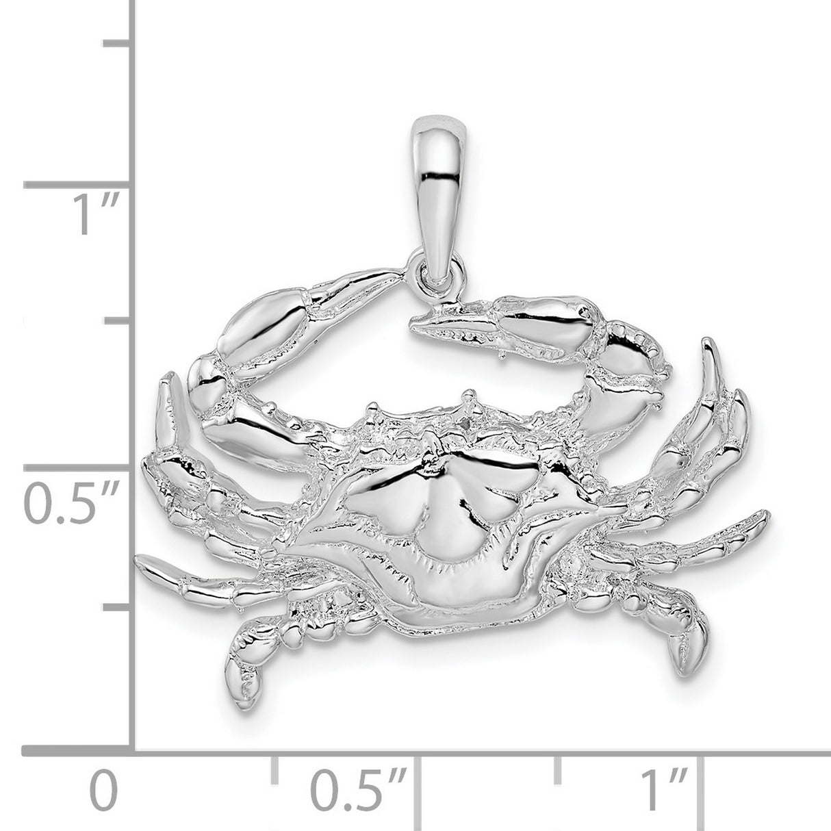 Sterling Silver Crab Pendant, Detailed Zodiac Cancer Charm, Nautical Jewelry for Men and Women