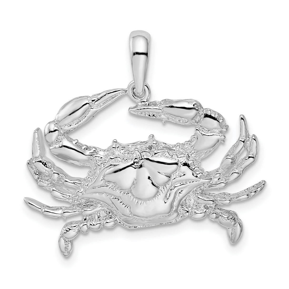 Sterling Silver Crab Pendant, Detailed Zodiac Cancer Charm, Nautical Jewelry for Men and Women