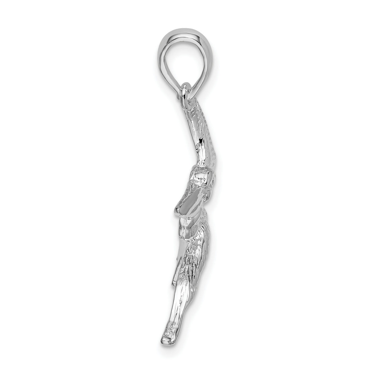 Sterling Silver Pelican Pendant with Bird in Flight Design, Coastal Wildlife Charm
