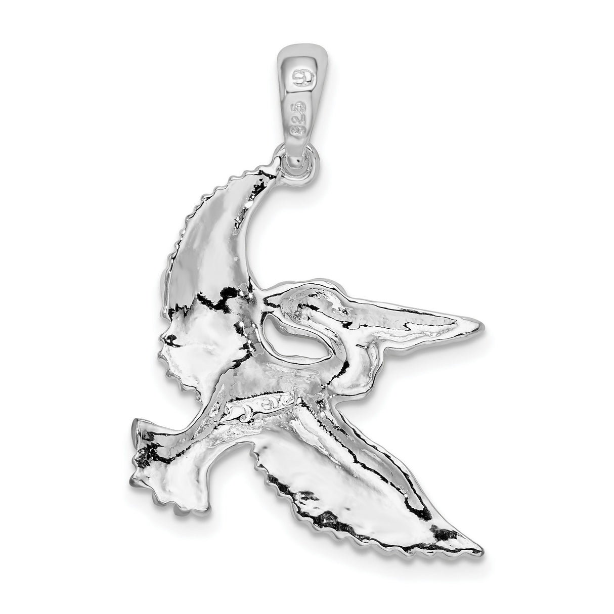Sterling Silver Pelican Pendant with Bird in Flight Design, Coastal Wildlife Charm