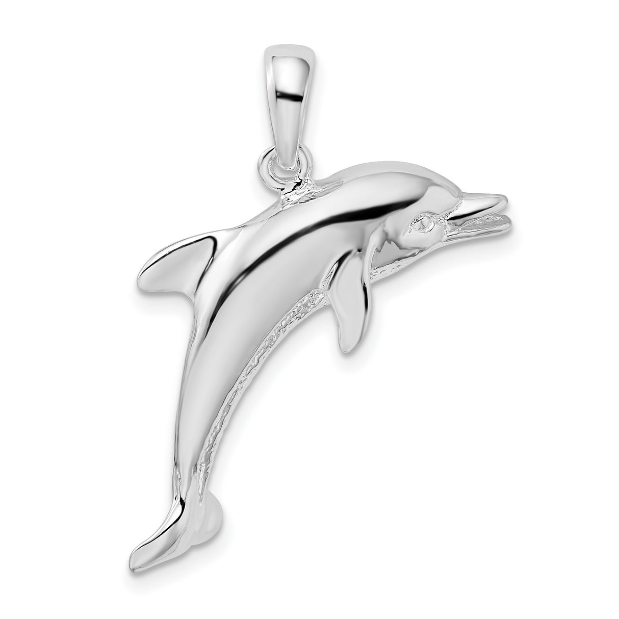 Sterling Silver Dolphin Pendant with Leaping Dolphin Design, Ocean-Inspired Nautical Jewelry