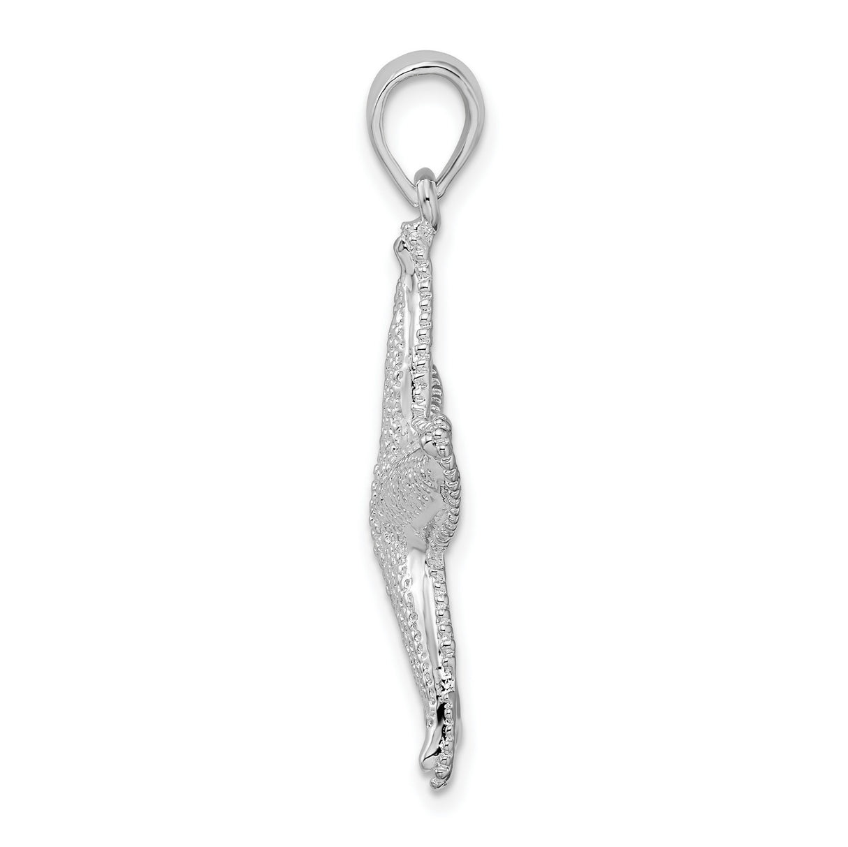 Sterling Silver Starfish Pendant with Textured Design, Ocean-Inspired Coastal Jewelry for Women