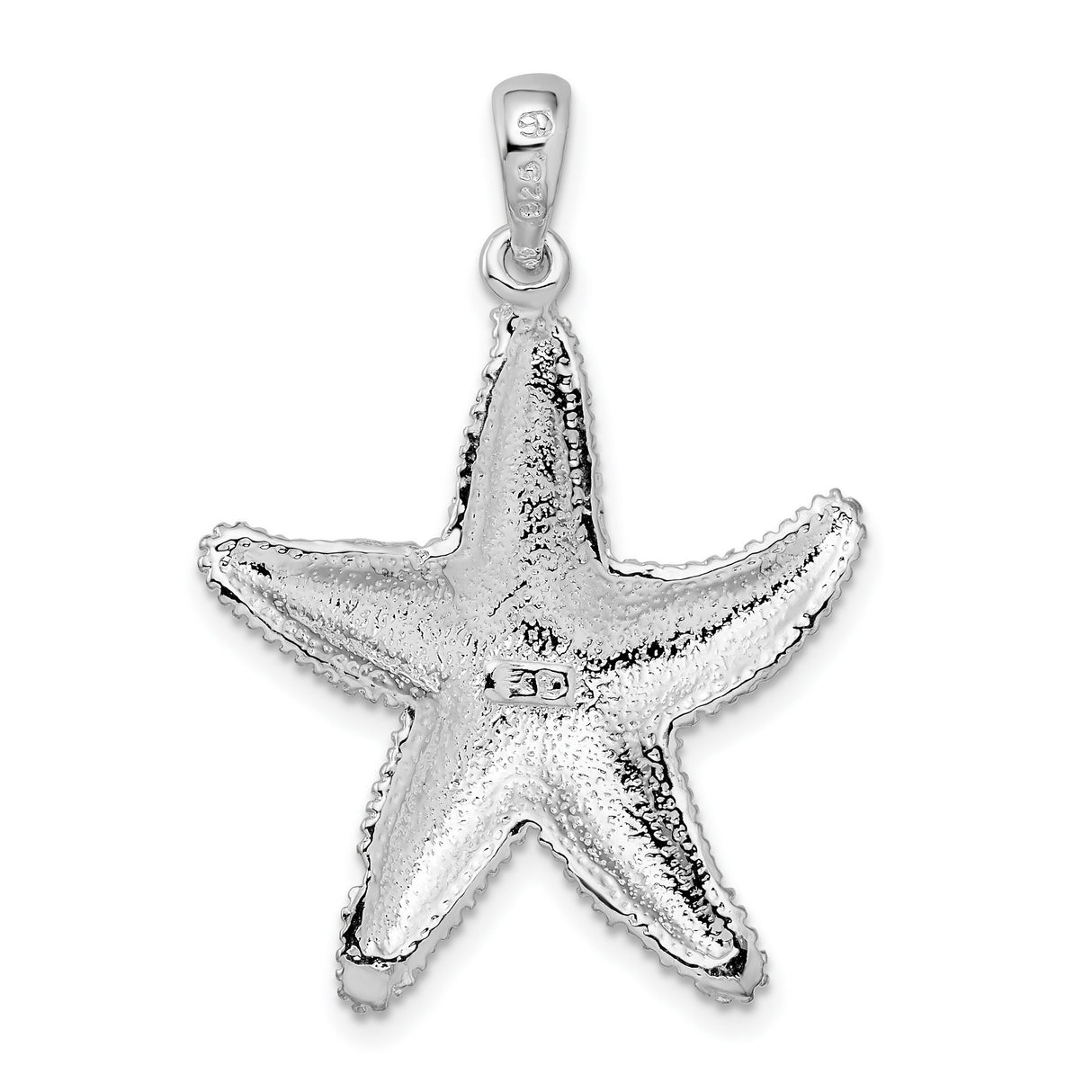 Sterling Silver Starfish Pendant with Textured Design, Ocean-Inspired Coastal Jewelry for Women