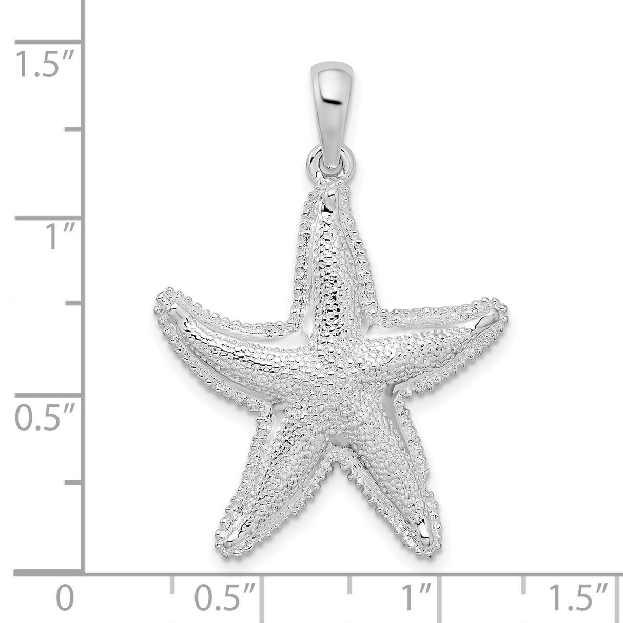 Sterling Silver Starfish Pendant with Textured Design, Ocean-Inspired Coastal Jewelry for Women