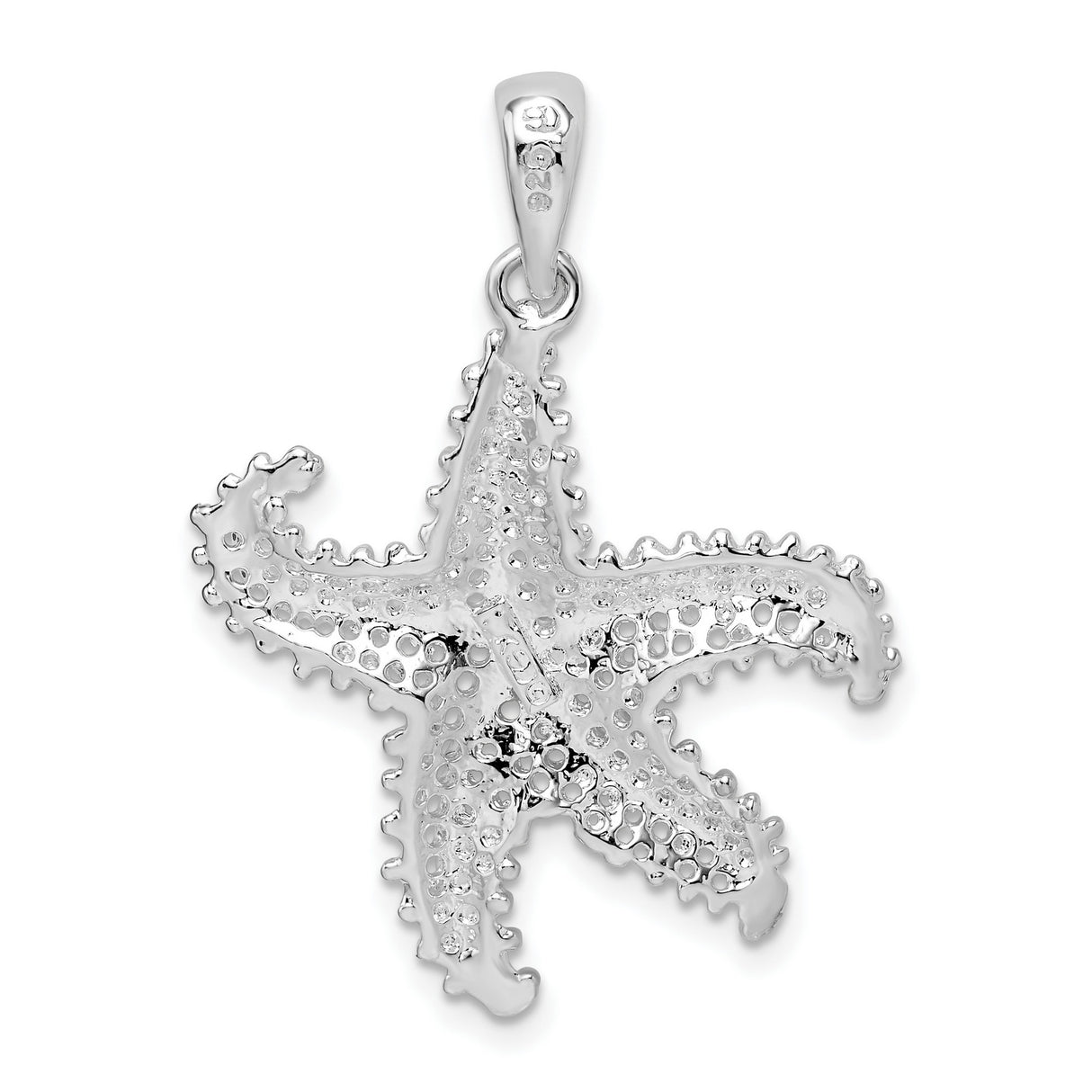 Sterling Silver Starfish Pendant, Textured Ocean Charm with Nautical Sea Life Motif