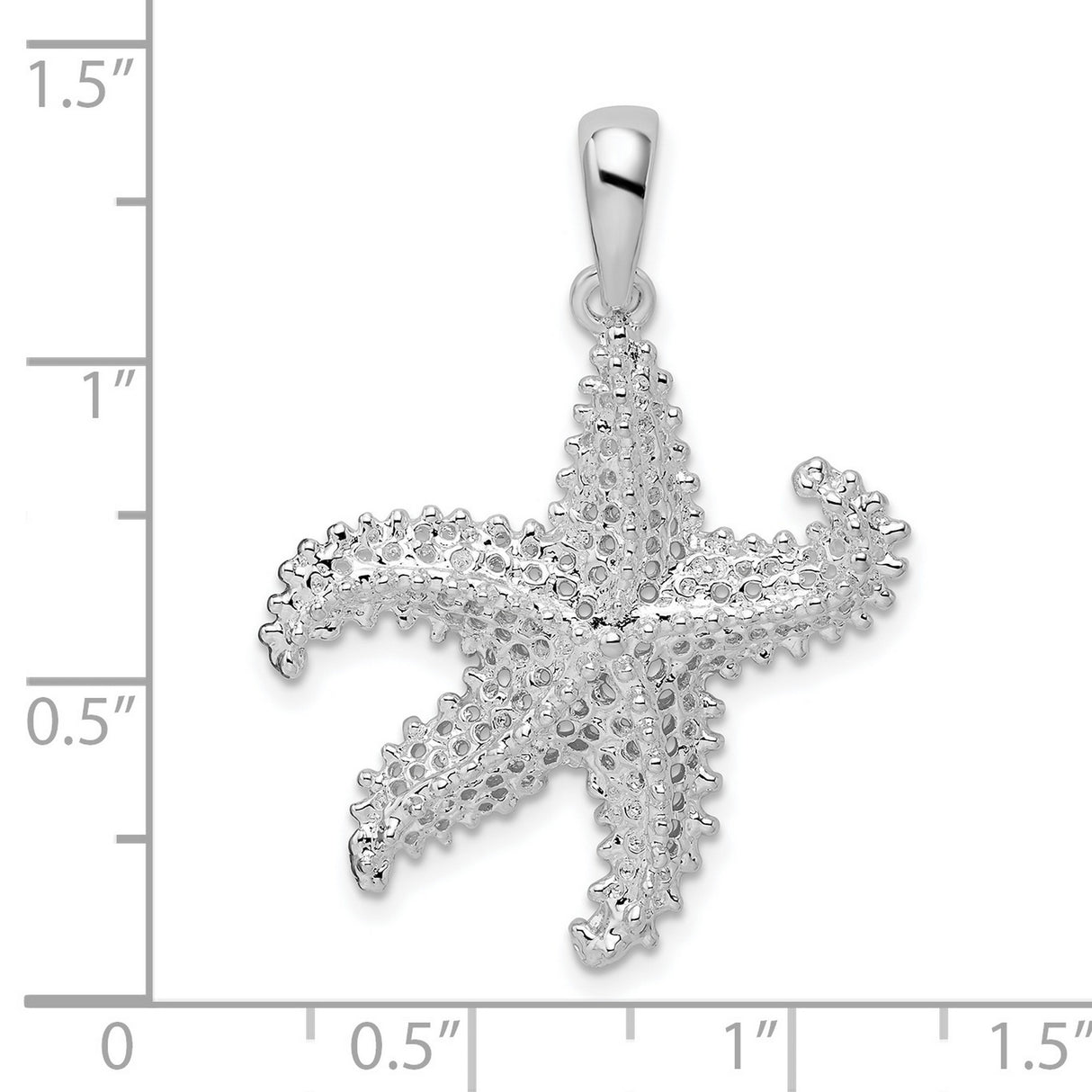 Sterling Silver Starfish Pendant, Textured Ocean Charm with Nautical Sea Life Motif