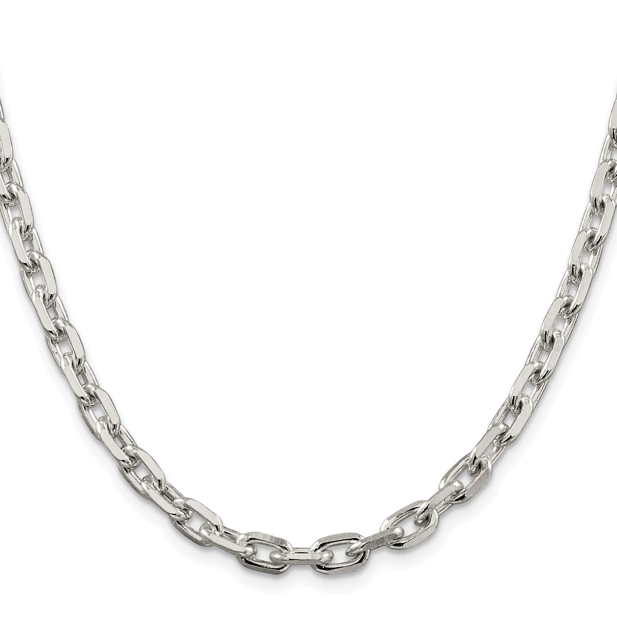 925 White Gold 5.4 mm Polished Chain Necklace