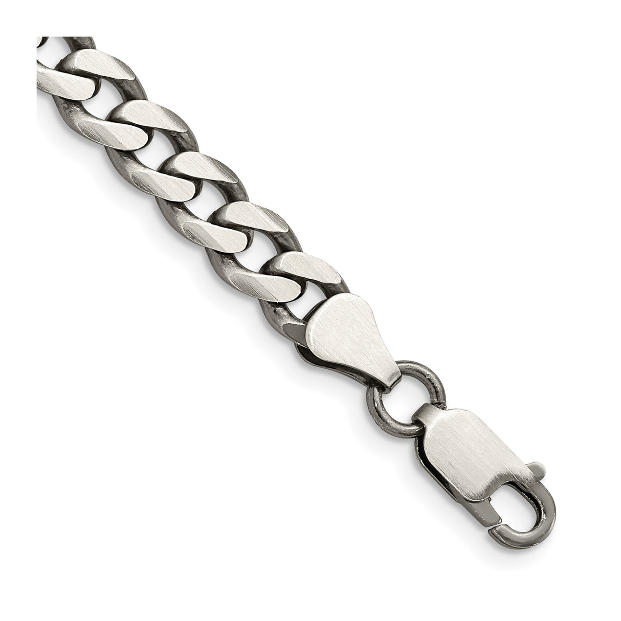 925 White Gold 6.5 mm Curb Chain Anklet, Solid shown for scale