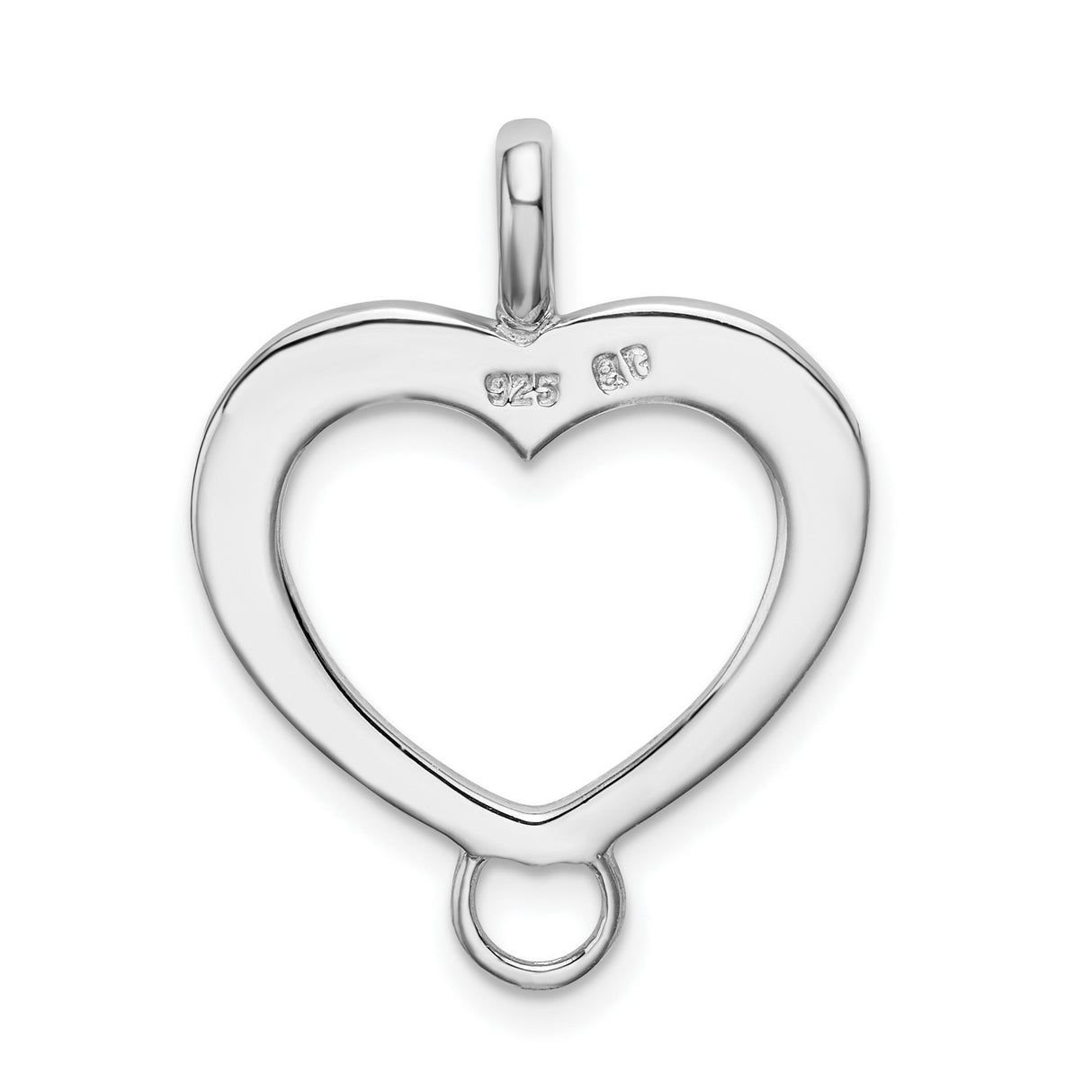 Sterling Silver Heart Shaped Pendant with Open Loop Design, Minimalist Romantic Charm for Women