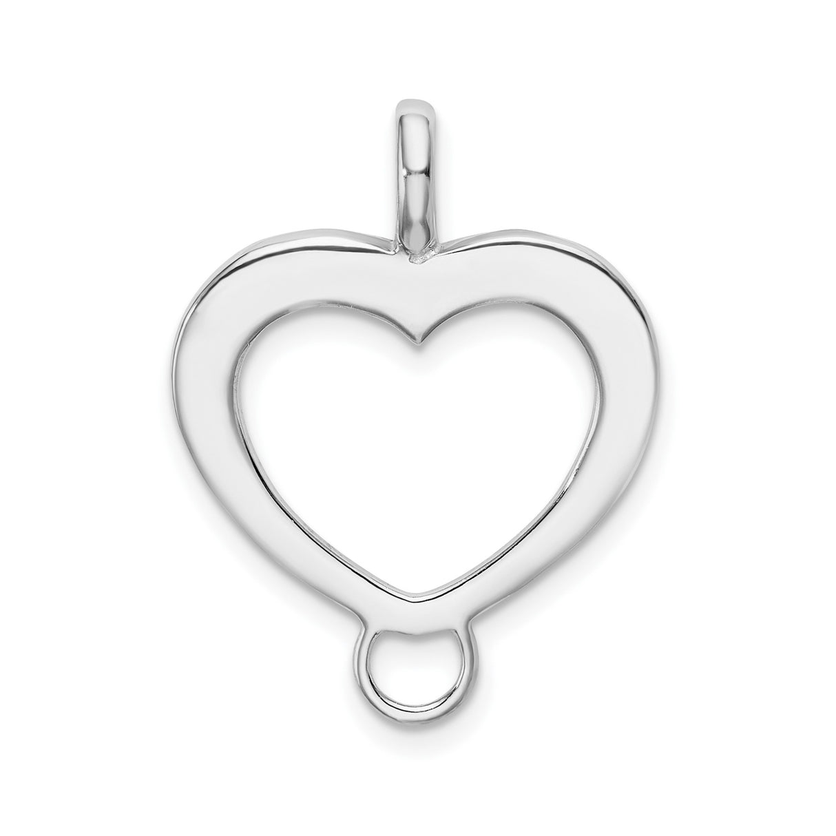 Sterling Silver Heart Shaped Pendant with Open Loop Design, Minimalist Romantic Charm for Women
