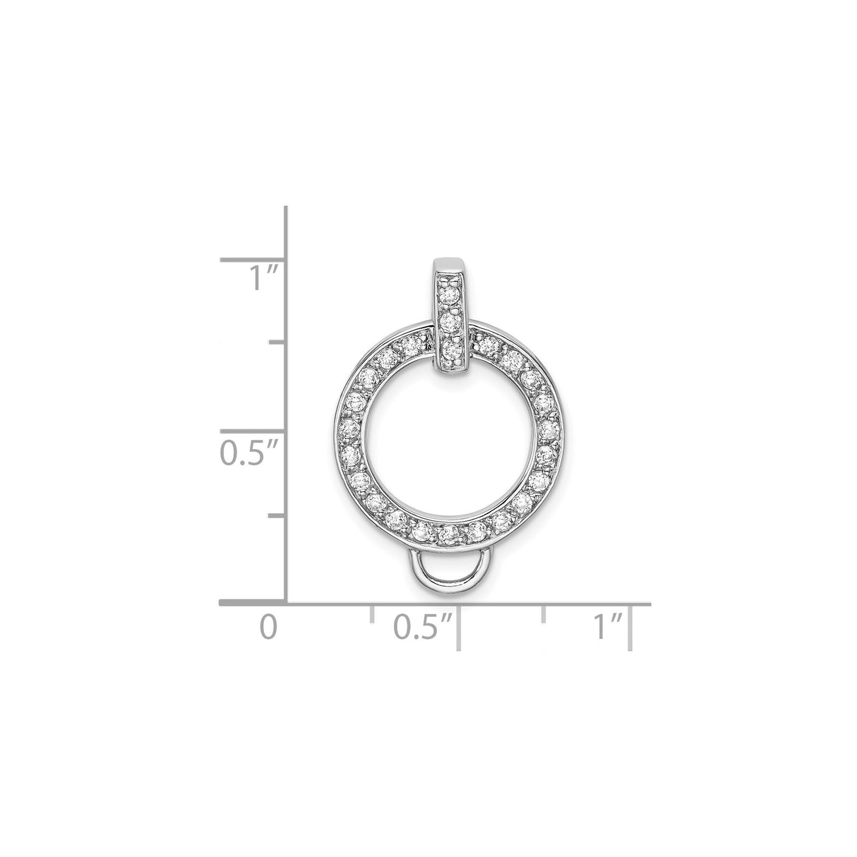 Sterling Silver Circle Pendant with Cubic Zirconia, Open Circle Minimalist Design for Women