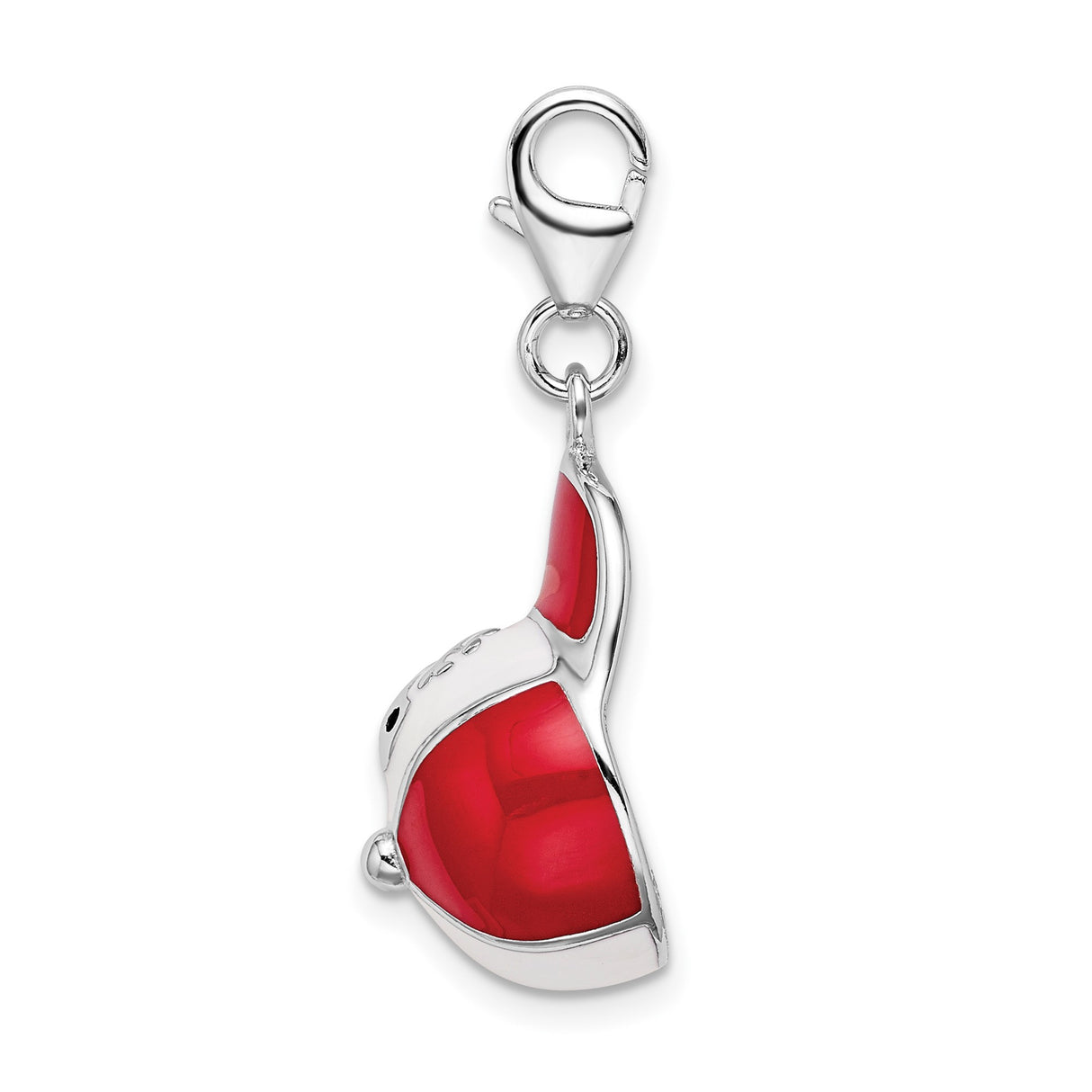 Sterling Silver Charm, Santa Nesting Doll Design with Red Enamel, Christmas Holiday Theme